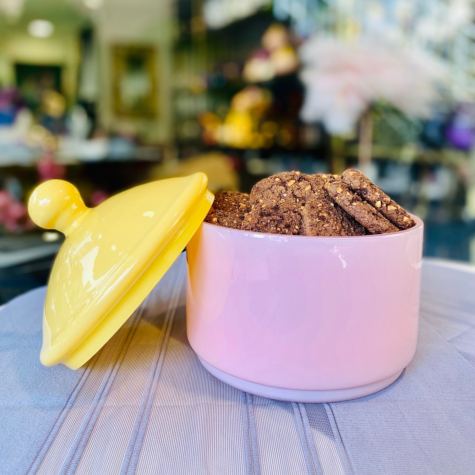 Pembe&Sarı Cam Kase, Sunumluk (Teşhir Ürünüdür)