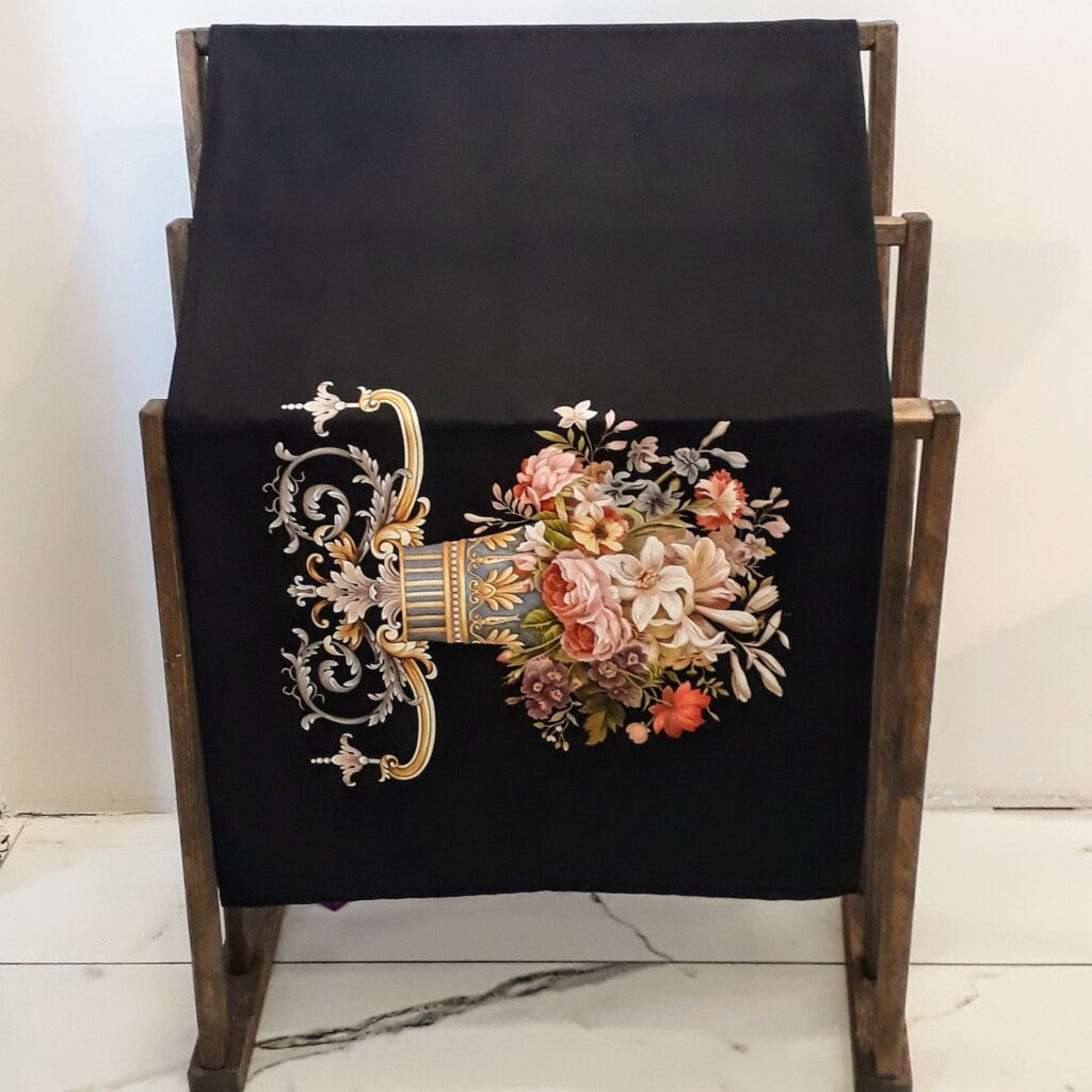 Runner - Siyah Çiçekli (140x45 cm)