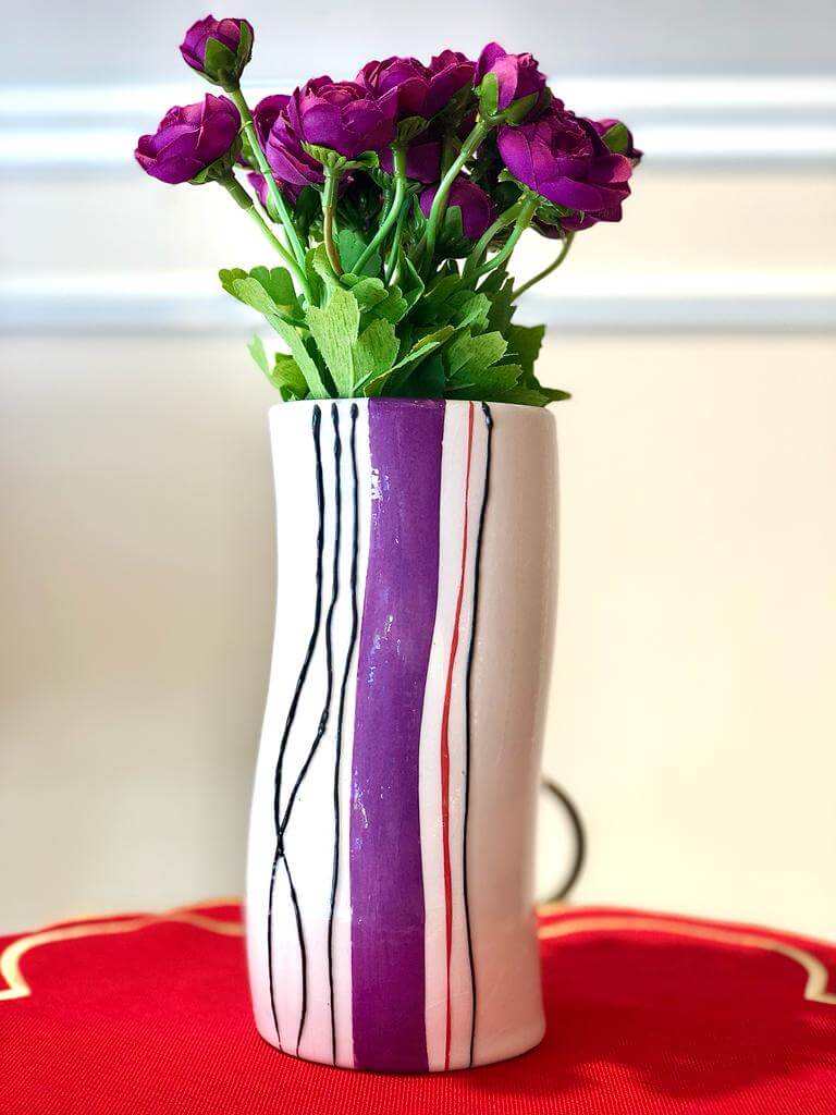 Seramik Alev Vazo - 18 cm (Sipariş Üzerine)